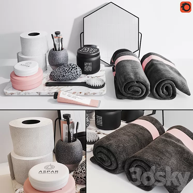 Decorative set for a bath_3 3D Model