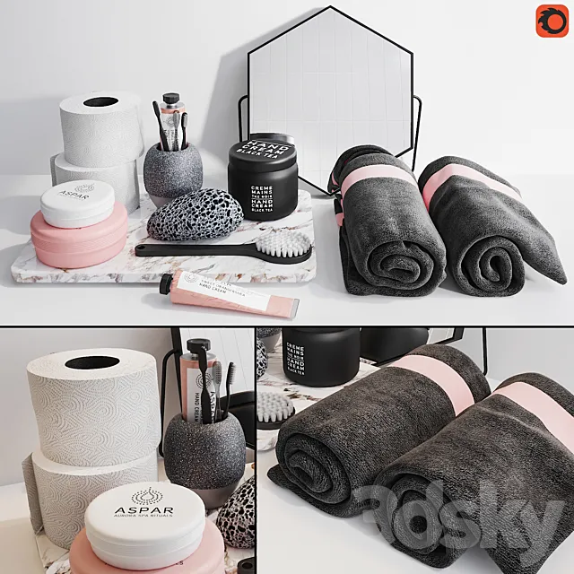 Decorative set for a bath_3 3DModel