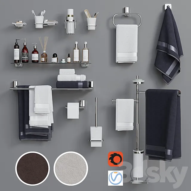 Decorative set for a bathroom 7 3DModel