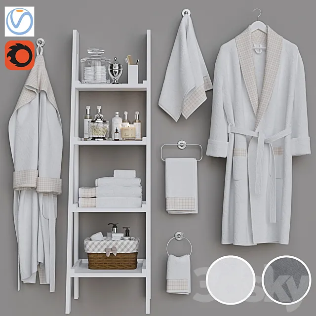 Decorative set for a bathroom 8 3D Model