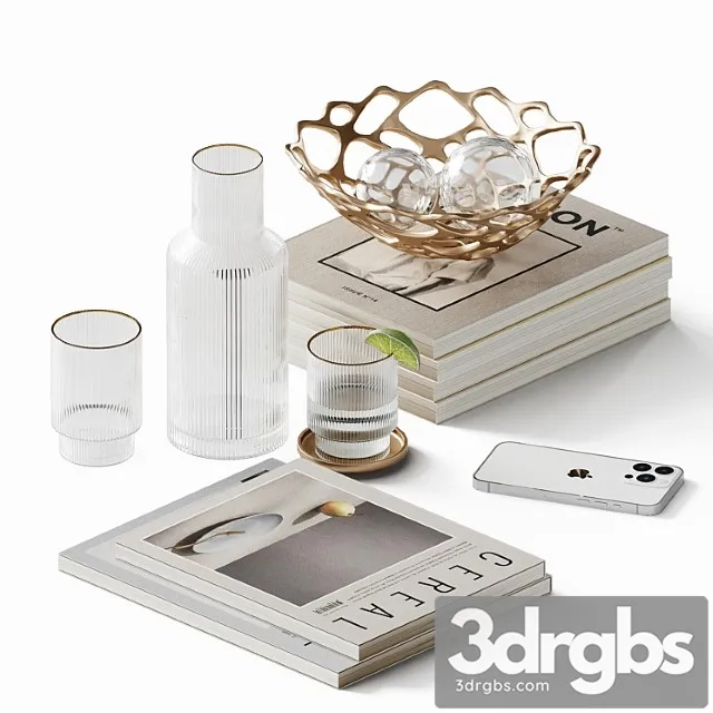 Decorative Set For a Coffee Table 3D Model Free