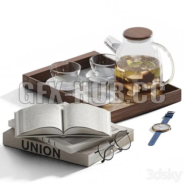 Decorative Set For A Coffee Table 5 3D Model