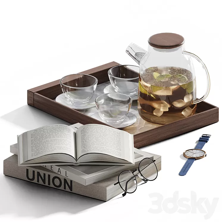 Decorative set for a coffee table 5 3D Model