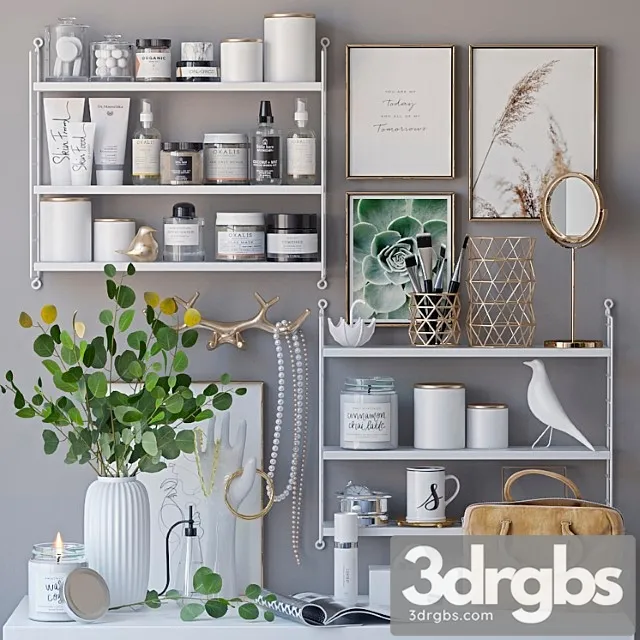 Decorative set for a dressing table 2 3D Model Free