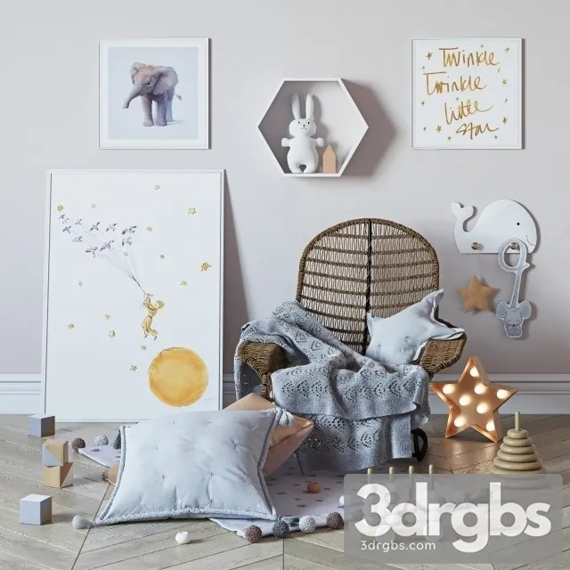 Decorative Set For Baby 3D Model Free