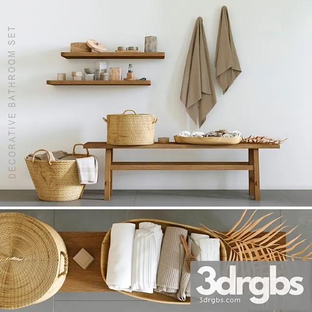 Decorative Set For Bathroom 9 3D Model Free