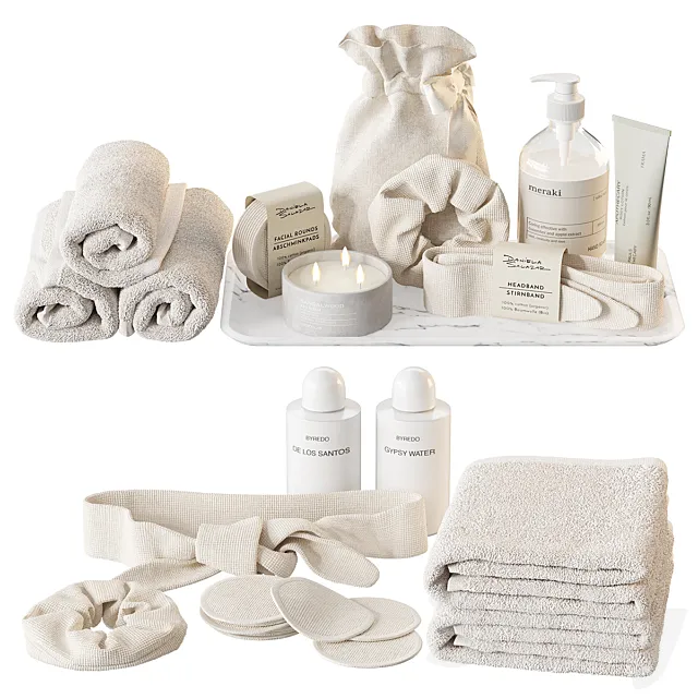 Decorative set for bathroom and spa 3D Model
