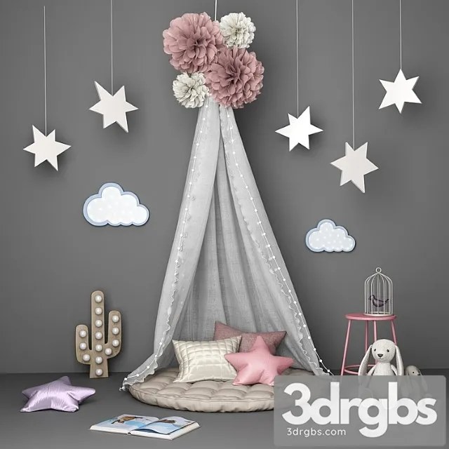 Decorative Set for Children with Canopy 3D Model Free