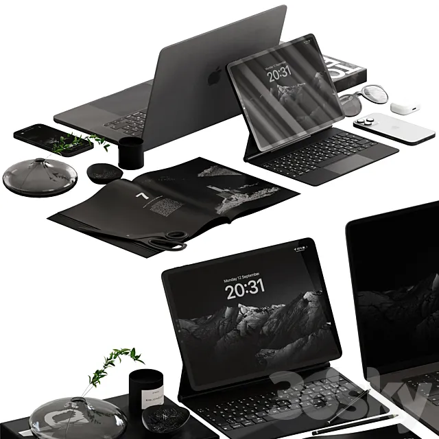 Decorative set for desktop 3D Model
