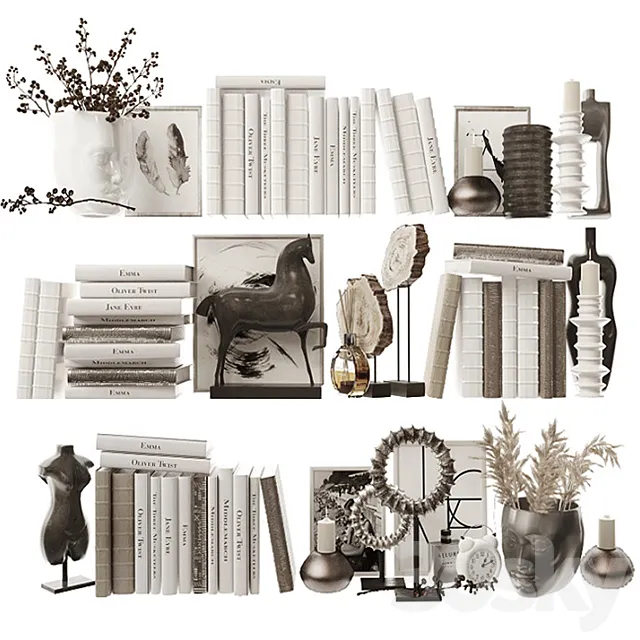 Decorative set for filling shelves 5 3DModel