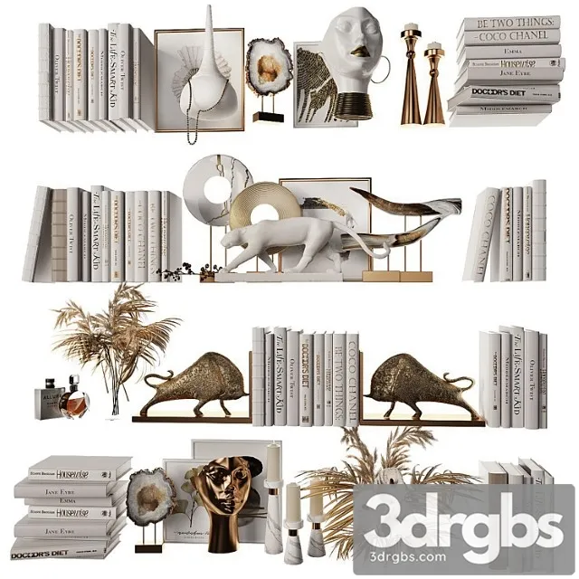 Decorative set for filling shelves 8 3D Model Free