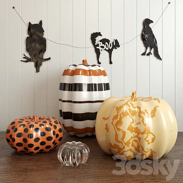 Decorative set for Halloween 3D Model