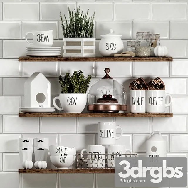 Decorative set for kitchen 3D Model Free
