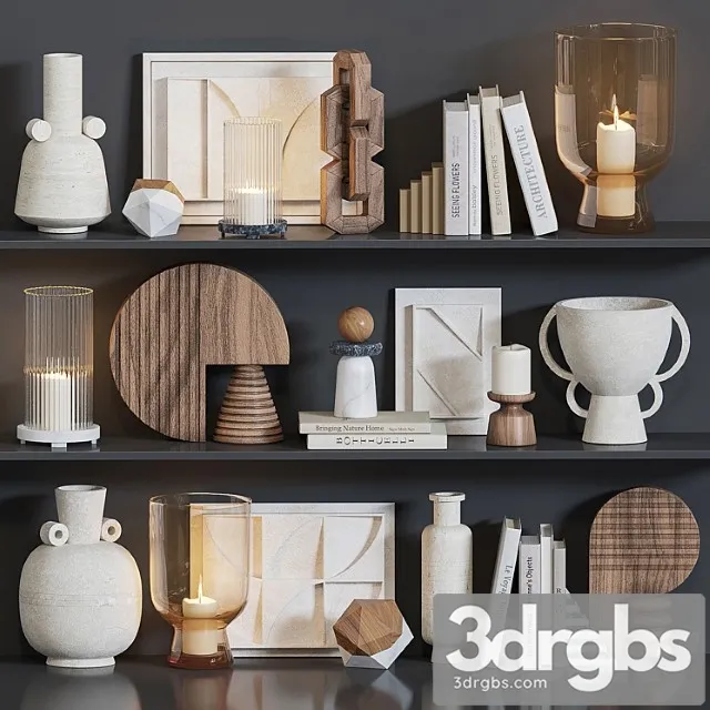 Decorative Set For Shelves 2 1 3D Model Download