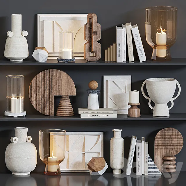 Decorative set for shelves 2 3D Model