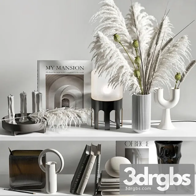 Decorative set for shelves with mixed bouquet 08