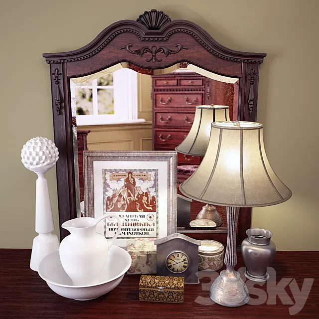 Decorative set for the bedroom 3D Model
