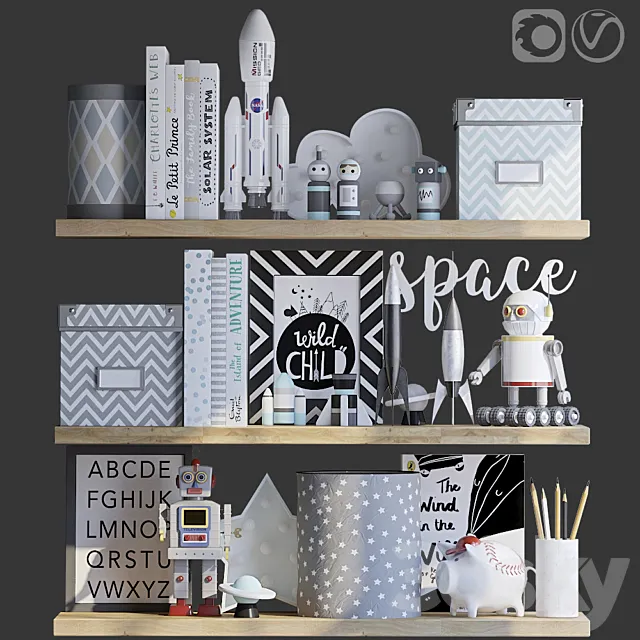 Decorative set for the children's boy 3D Model