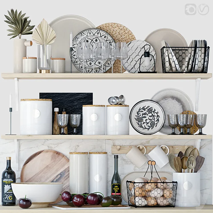 Decorative set for the kitchen 13 3D Model Free