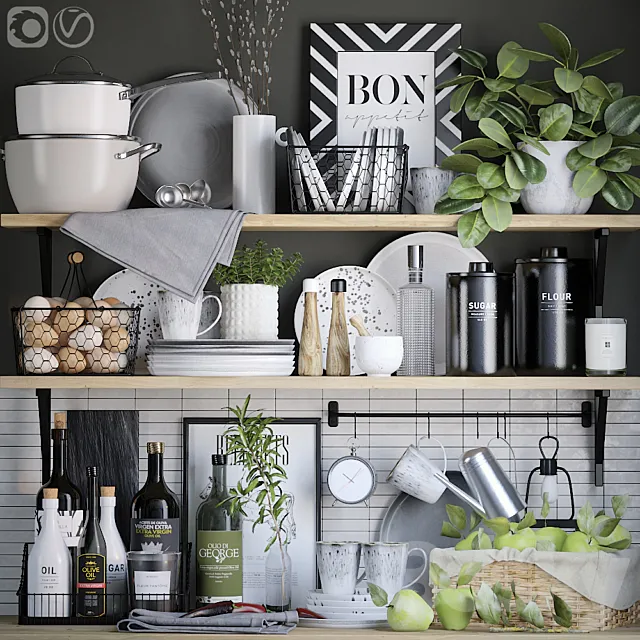 Decorative set for the kitchen 2 3DModel