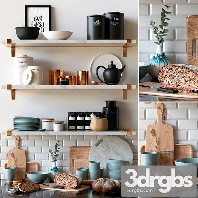 Decorative set for the kitchen 2_2 3D Model Free