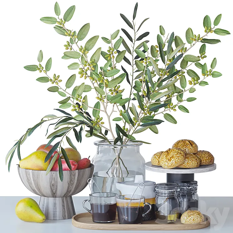 Decorative set for the kitchen 3D Model Free