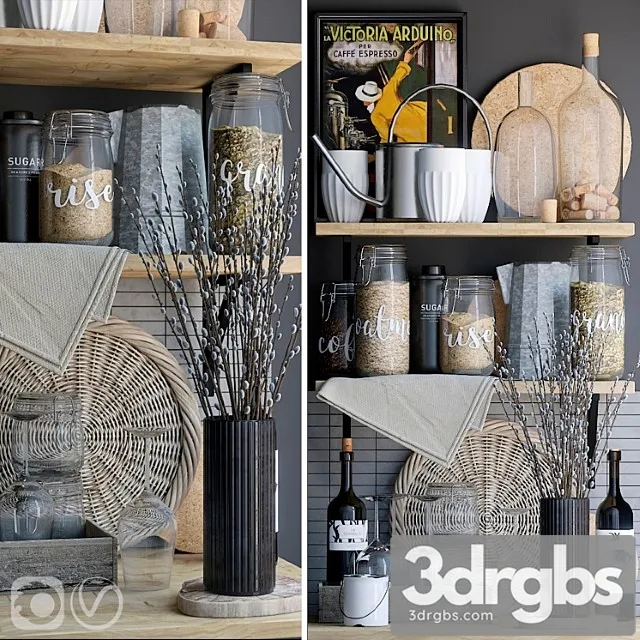 Decorative set for the kitchen 5 3D Model Free
