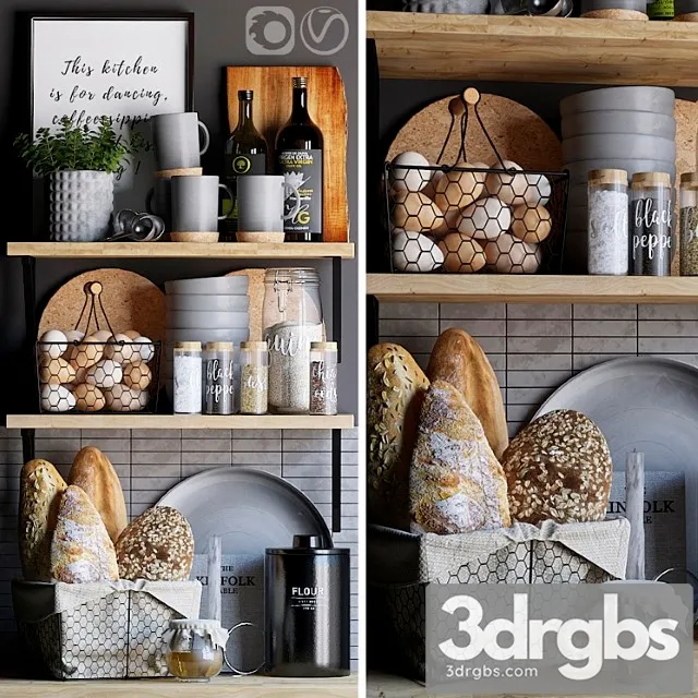 Decorative set for the kitchen 6 3D Model Free