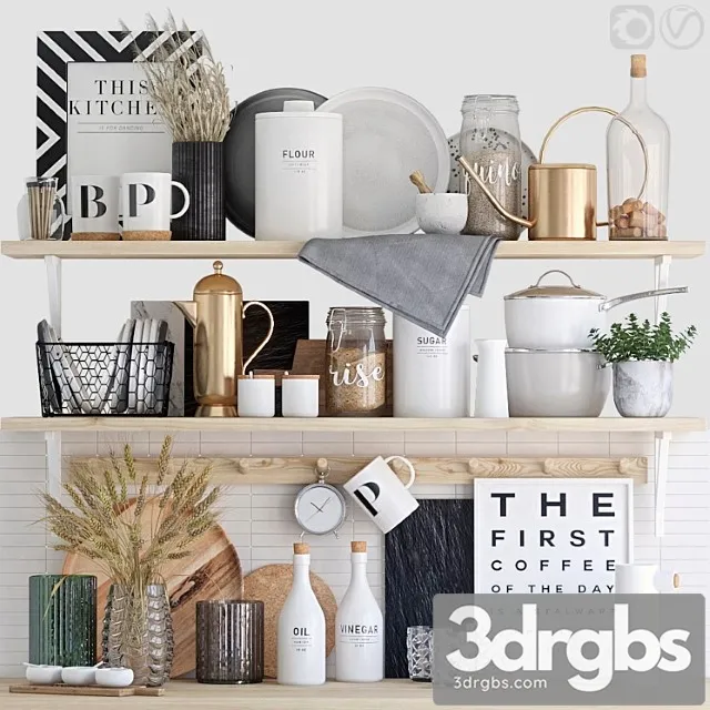 Decorative set for the kitchen 7 3D Model Free