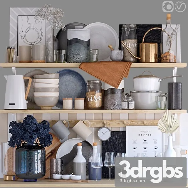 Decorative set for the kitchen 9 3D Model Free