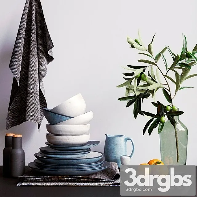 Decorative set for the kitchen вroste copenhagen 3D Model Free