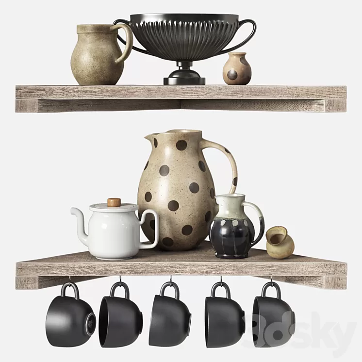 Decorative set for the kitchen - Provence 3D Model