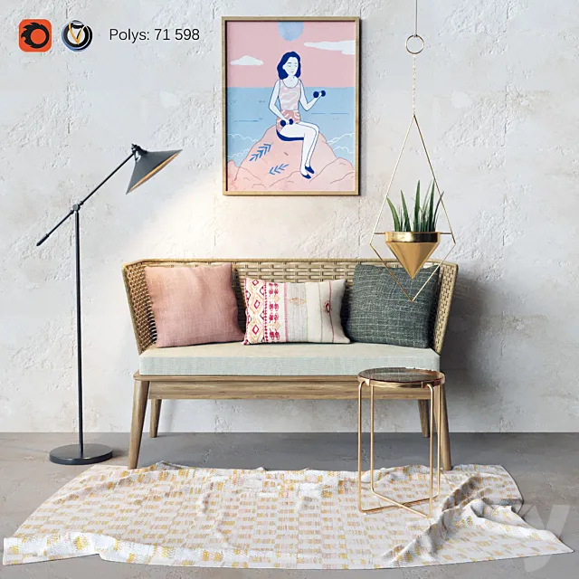 Decorative set for the living room 3DModel