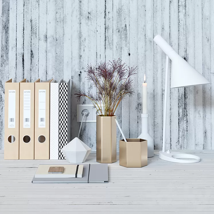 Decorative set for the office desk 3D Model