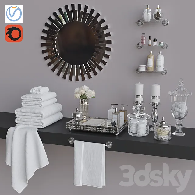 Decorative set for WC 1 3D Model