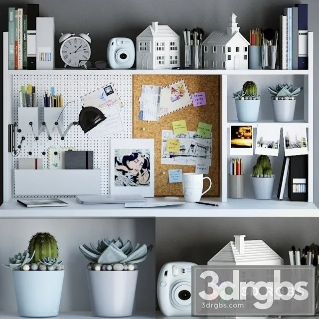 Decorative Set For Your Desktop 3D Model Free