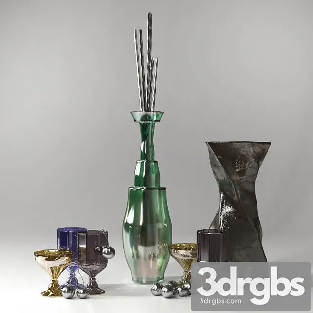 Decorative set Glass decor set v.1 3D Model Free