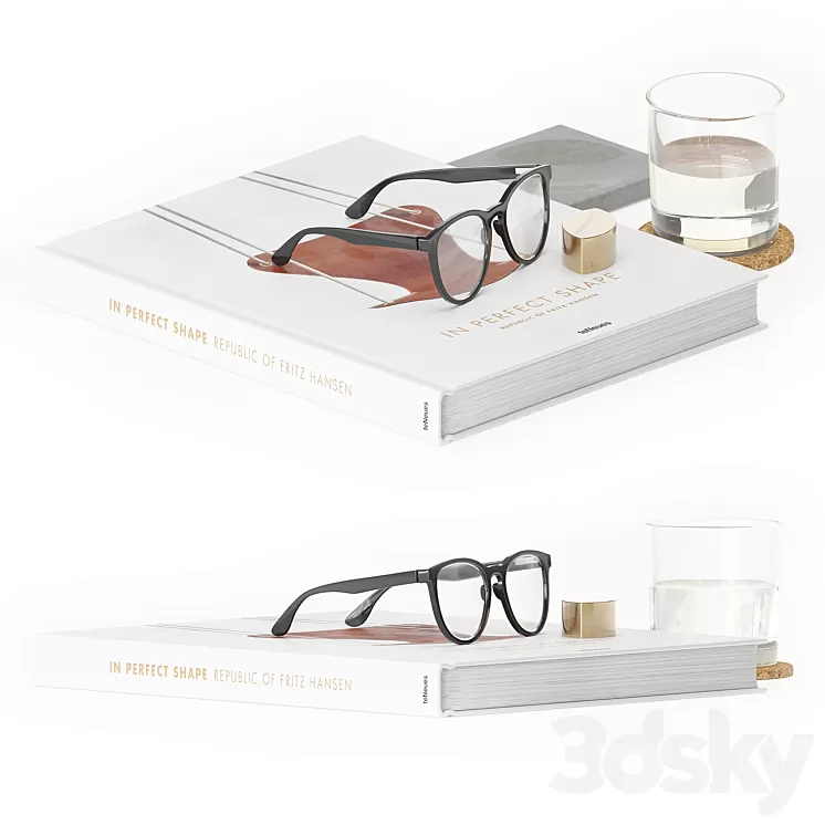 Decorative Set Glasses And Book