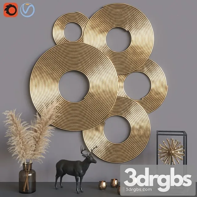 Decorative set golden 3D Model Free