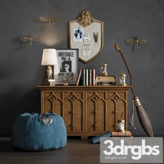 Decorative set Harry potter pbteen 3D Model Free