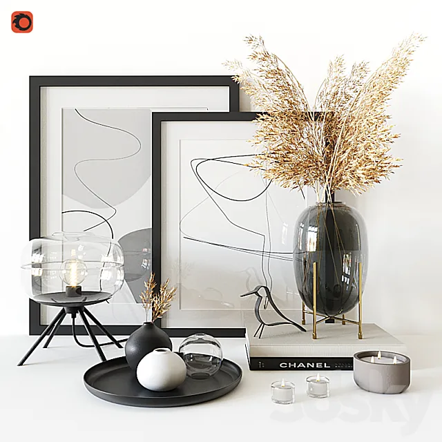 Decorative set housewolf 01 3D Model