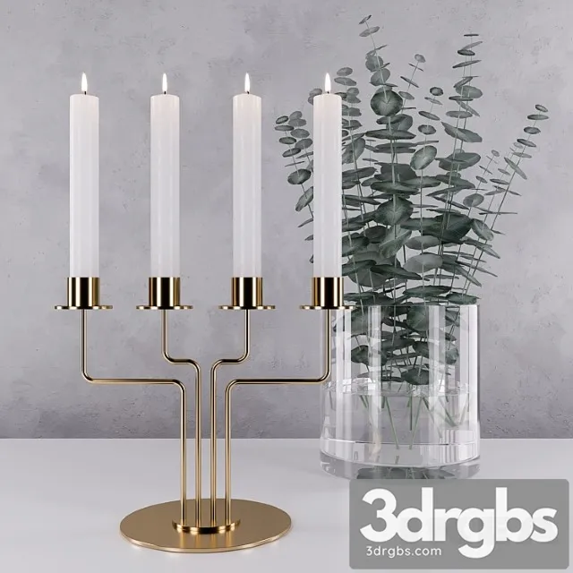 Decorative set Ikea parlband + eucalyptus perriniana 3D Model Free