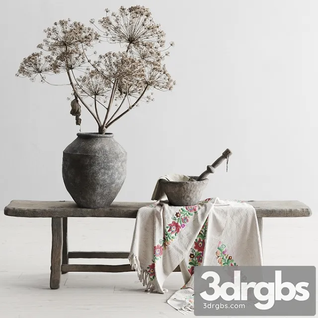 Decorative Set in a Rustic Style 3D Model Free