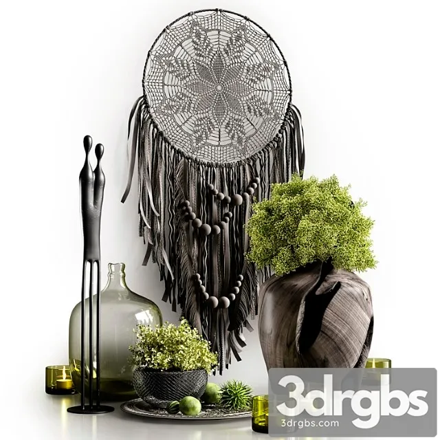 Decorative set in dark colors