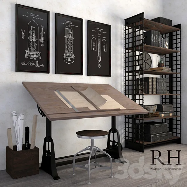 Decorative set in loft style RH Free Download