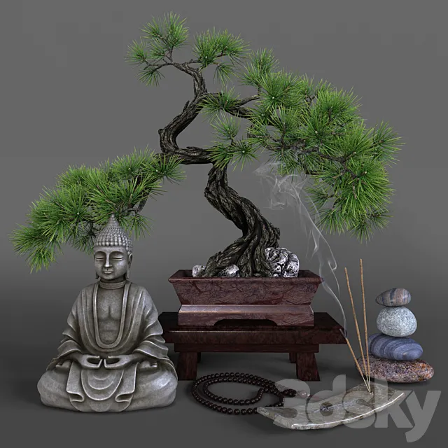 Decorative set in oriental style. 3D Model