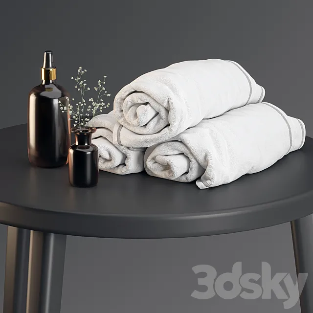 Decorative set in the bath 3D Model