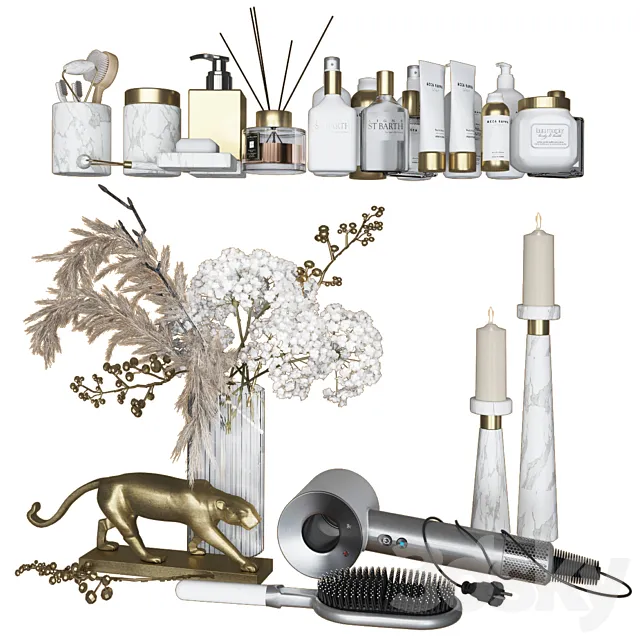 Decorative set in the bathroom_1 part.1 3D Model