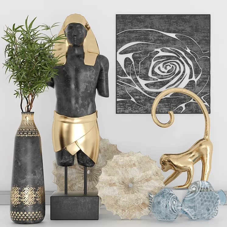 Decorative set in the style of Egypt 3D Model