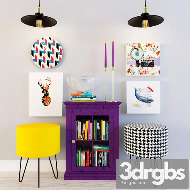 Decorative Set Kare 3D Model Free